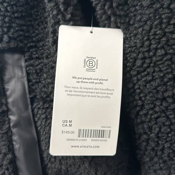 🆕 Athleta cozy Sherpa snap sweatshirt black size medium - Picture 3 of 12
